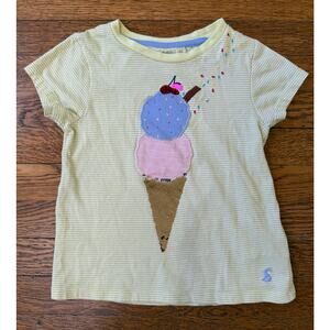 Joules Girls' Ice Cream Applique Shirt Size 4